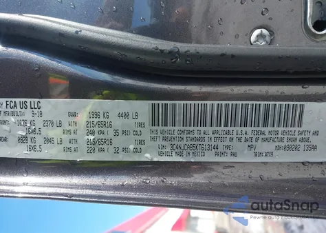 2019 Jeep Compass Sport Fwd z USA, uszkodzony, nr VIN 3C4NJCAB5KT613144